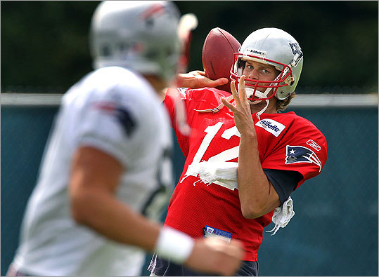 Brady at the Patriots' afternoon practice.