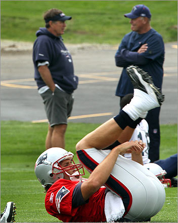 Brady at the Patriots' afternoon practice.