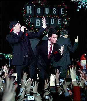 During their New Kids on The Block reunion tour, Wahlberg, left, and Jordan Knight performed at the House of Blues in Boston on Dec. 20, 2009.