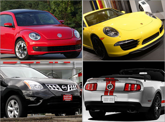 Pure muscle still tops the list of men's dream cars , with the Shelby GT500 leading the list compiled by cargurus.com , but there's also evidence that men also want technological refinement, too. Likewise, the revival of the relentlessly 'so ugly it's cute' Volkswagen beetle 13 years ago was targeted to women , but it turns out they also want a bit of muscle in their wheels. And both genders desire some size , some power, and some sportiness in their favored vehicle. The poll is unscientific, but it's fun.