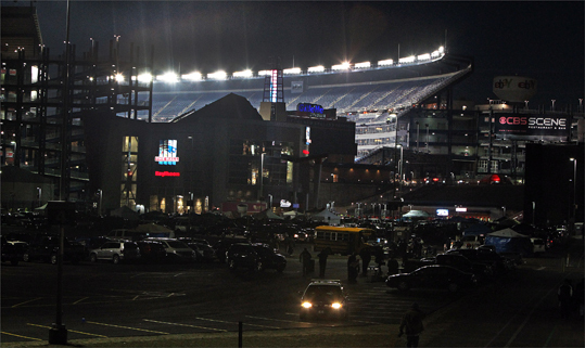 Gillette Stadium was lit and ready for playoff football this evening. The New England Patriots are hosting the Denver Broncos in an NFL AFC Divisional Playoff game at Gillette Stadium.