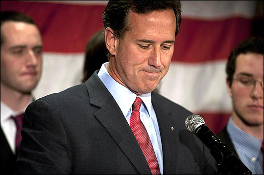 Former Republican presidential candidate Rick Santorum gave no specific reason for dropping out of the race on Tuesday.