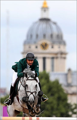 Prince Abdullah Al Saud of Saudi Arabia rode Davos competing in the 1st qualifier of Individual Jumping on Day 8 of the London 2012 Olympic Games at Greenwich Park on Aug. 4.
