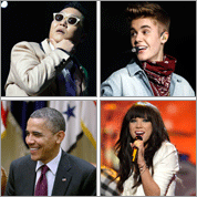 PSY, Justin Bieber, Barack Obama, Carly Rae Jepsen