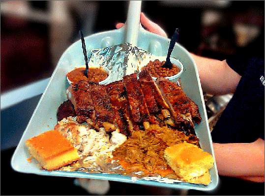 837 Second St., Manchester, N.H. ribshack.net Cost: $48.99 KC’s Rib Shack’s super-sized BBQ challenge is so large, it’s served on a shovel. According to owner Kevin Cornish, only two people to date have finished the “6 Pound Feedbag Challenge,” which is made-up of a rack of ribs (weighing in at 4 pounds before cooking) as well as a half p0und each of pulled pork, beef brisket, smoked sausage, pulled chicken, baked beans, and coleslaw, plus two pieces of cornbread. Competitors must finish the gigantic meal within a half hour to be declared a winner. Prize: Conquer the shovel and the meal is on the house. Winners also recieve a free T-shirt as well as their picture on the rib shack’s wall of fame.
