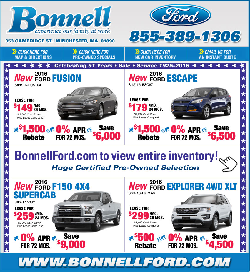Boston Ford Dealers Bonnell Ford in Winchester, MA