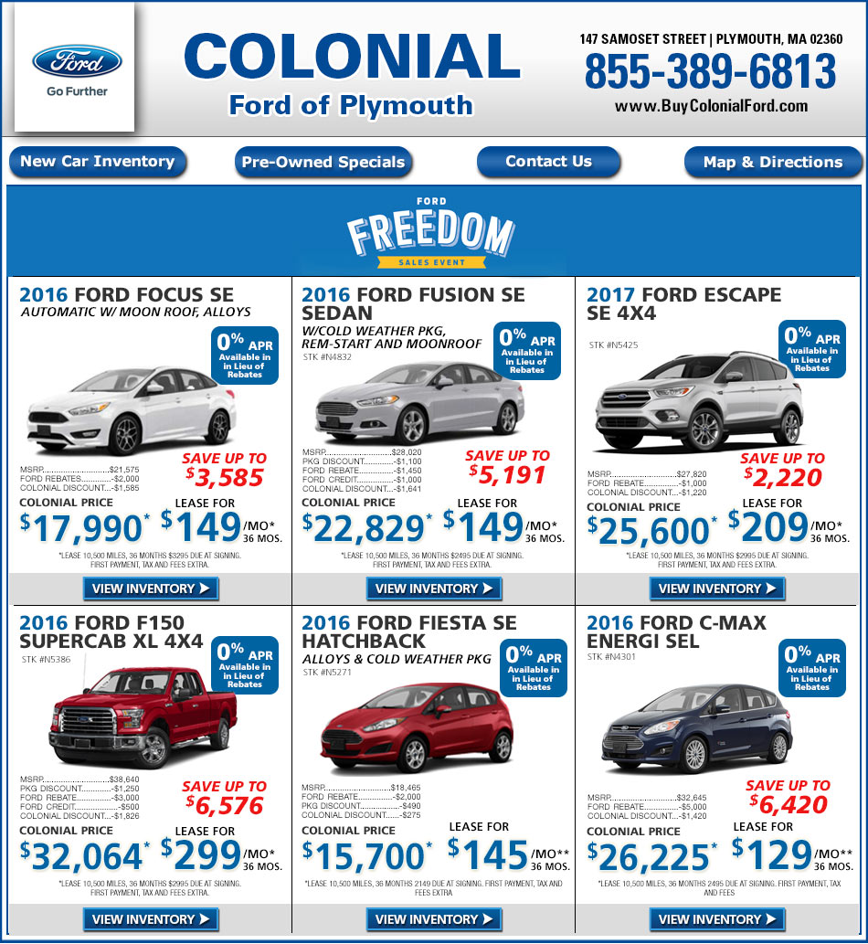 Ford Dealerships Colonial Ford South of Boston