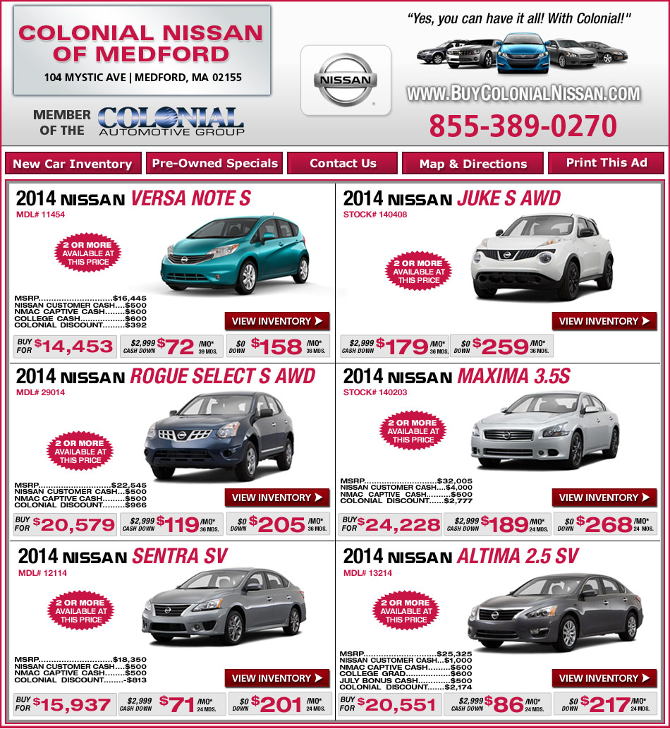 Colonial Nissan Boston Nissan Dealers. Shop Now!
