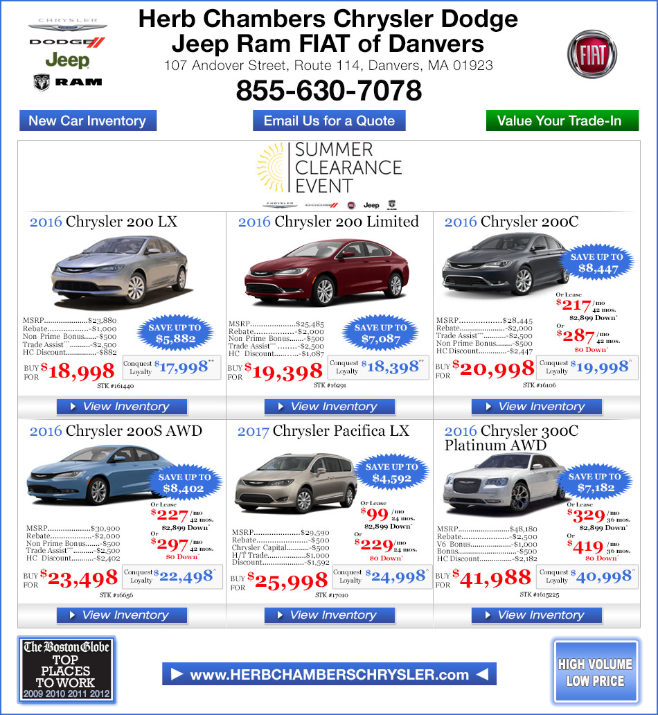 Herb Chambers Chrysler Dodge Jeep Ram FIAT of Danvers Boston Chrysler