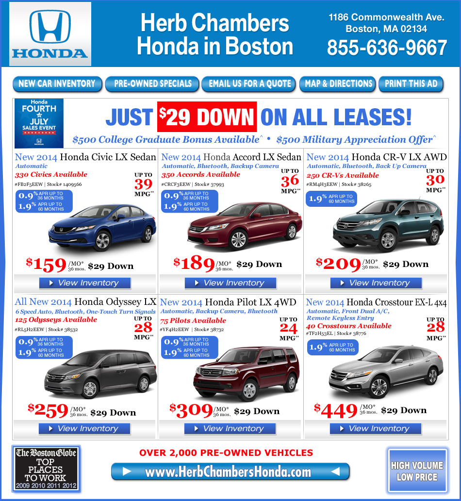Herb Chambers Honda in Boston Honda Dealers Boston