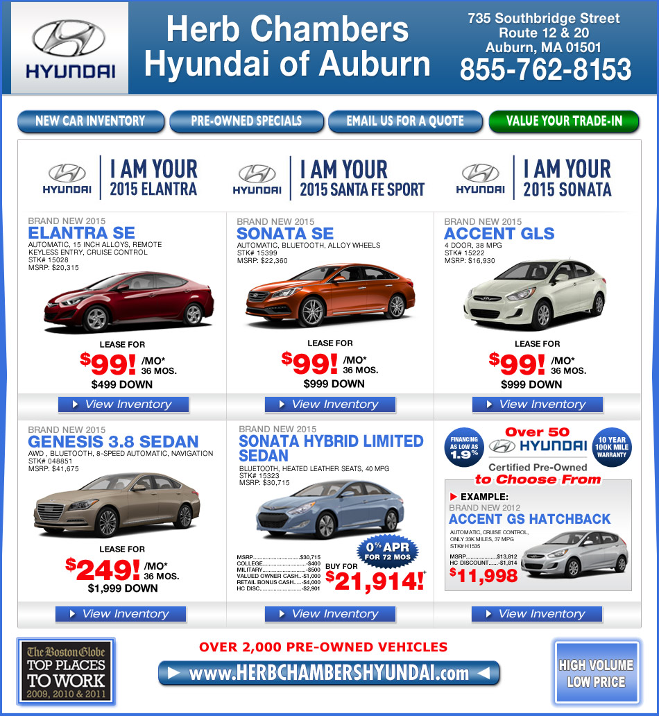 Herb Chambers Hyundai of Auburn Worcester Hyundai Dealers Framingham