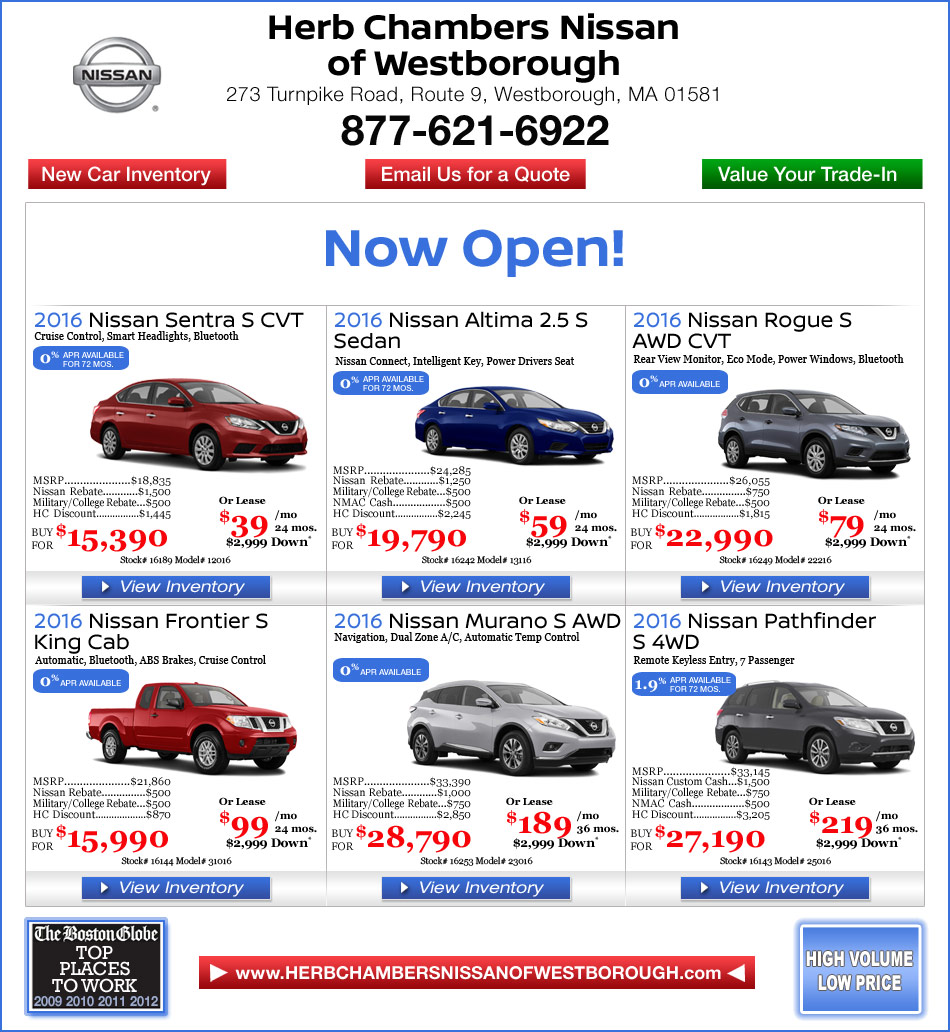 Herb Chambers Nissan of Westborough Westborough Nissan Dealers Boston