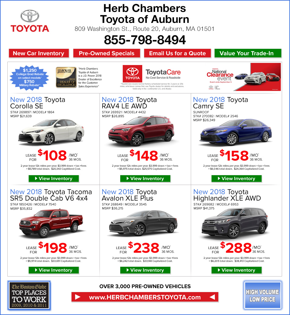 Herb Chambers Toyota of Auburn Worcester Toyota Dealers Framingham