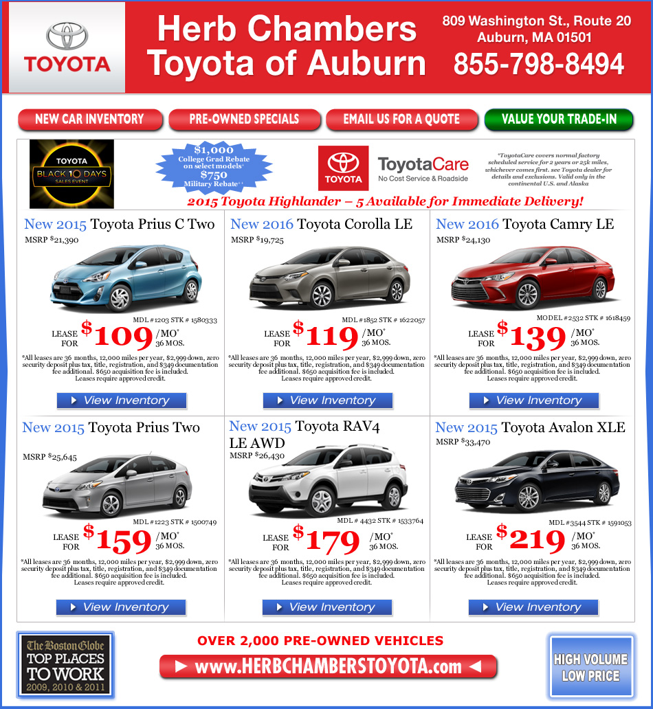 Herb Chambers Toyota of Auburn Worcester Toyota Dealers Framingham