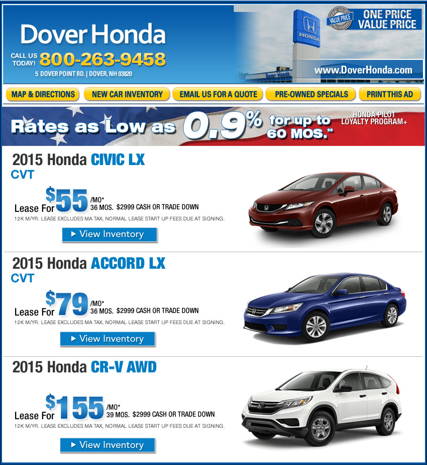 Honda car lease boston