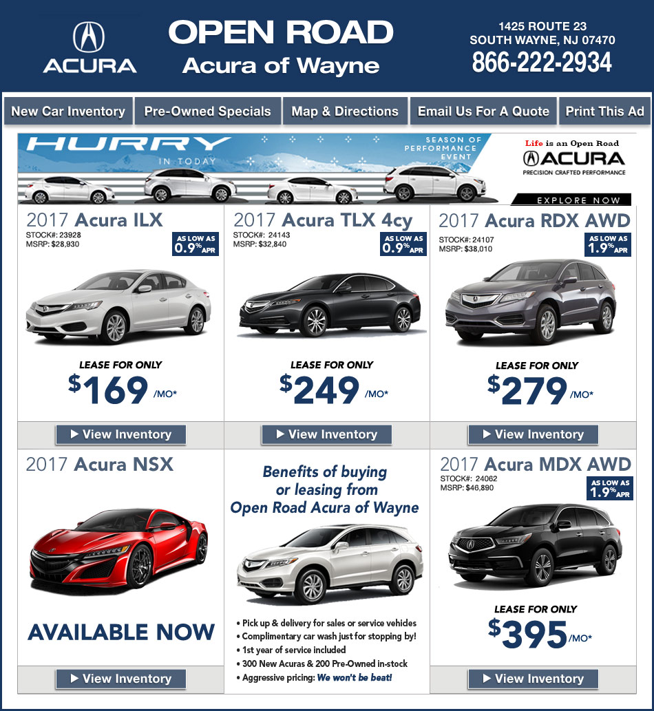 Open Road Acura of Wayne New Jersey Acura Dealers