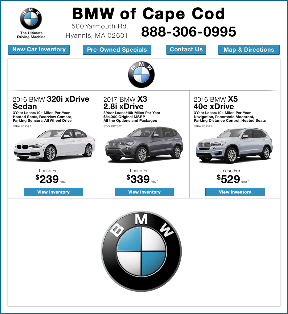 Premier BMW Cape Cod New Car Specials in Hyannis, MA Great Deals!