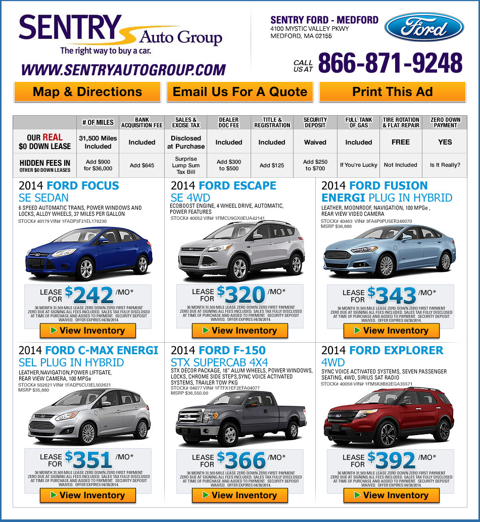 Ford lease deals Sentry Ford in Medford