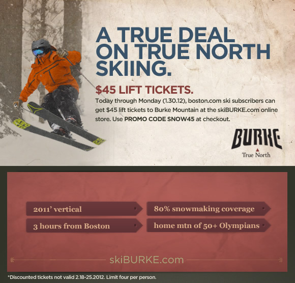 Not able to view this most recent ski event or special deal from mountains throughout New England and beyond? Then enable your images and make sure to add newsletters@boston.com to your address book! 