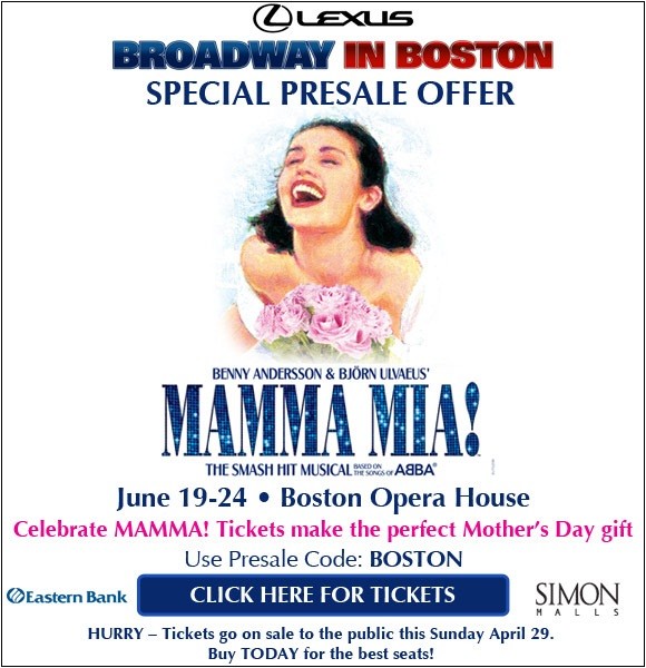 Not able to view this most recent offer, announcement or information on events around Boston? Then enable your images and make sure to add newsletters@boston.com to your address book!