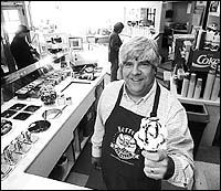 NORTHAMPTON: Ice cream mogul Steve Herrell works the counter at his downtown shop.