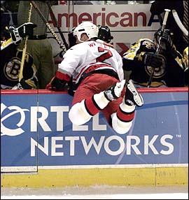 Glen Wesley goes airborne