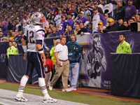 Fourteen year veteran Patriots wide reciever Troy Brown (80) celebrates with rookie teammtes Laurence Maroney, behind him, and Ryan O'Callaghan after his touchdown catch from Tom Brady.