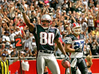 Veteran wide receiver Troy Brown's first-half touchdown reception gave the Patriots some life against the Bills.