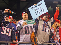 Patriots fans at Giants Stadium enjoyed themselves as they got to watch their team complete a perfect 16-0 season with a victory over the Giants.