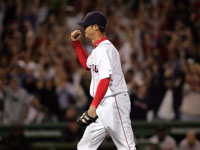   Clay Buchholz became the first Red Sox rookie to throw a no-hitter with a 10-0 win over Baltimore on Sept. 1, 2007. (David Kamerman/Globe Staff)