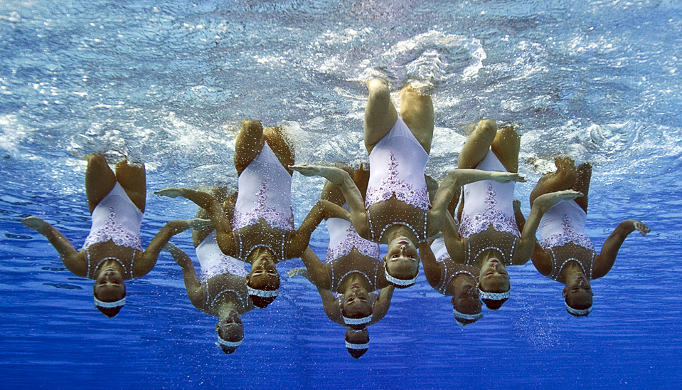 Синхронное плавание под водой съемка