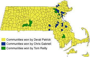 primary results town boston governor 2006 massachusetts map gubernatorial