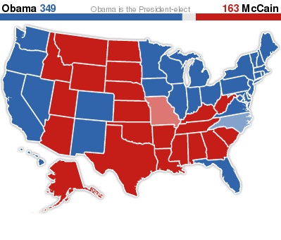Electoral map of the United States