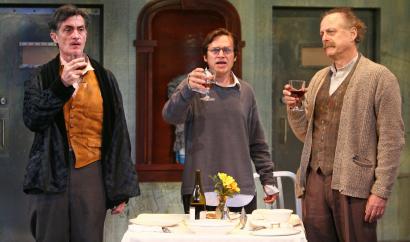From left: Roger Rees, Rob Campbell, and Mark Blum play a trio of sanatorium patients in 'The Physicists.'