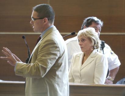 In May, Marilyn Petitto Devaney and her attorney, Timothy Flaherty, appeared at a Waltham District Court session.