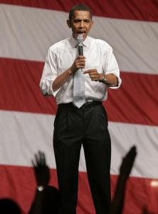 Democratic presidential hopeful Barack Obama spoke at a rally Thursday in Atlanta. Obama has tried to distinguish himself from rival Hillary Clinton by criticizing her ties to lobbyists. Democratic presidential hopeful Barack Obama spoke at a rally Thursday in Atlanta. Obama has tried to distinguish himself from rival Hillary Clinton by criticizing her ties to lobbyists.