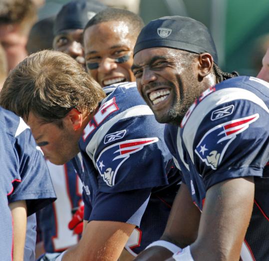One often can find Randy Moss and Tom Brady next to each other on the bench - and in the locker room, too.