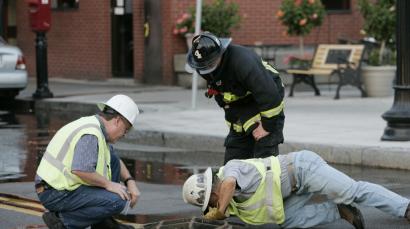 Crews investigated at the scene of a manhole explosion on Hanover Street in the North End.