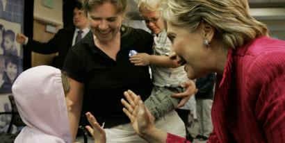 Senator Hillary Clinton visited a hospital in New Hampshire. She's now focusing on connecting with individual voters.