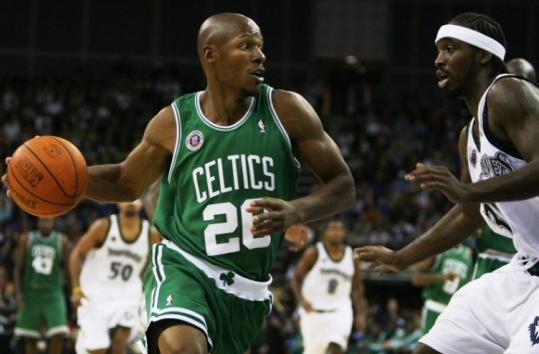 Ray Allen could be seen on TV as a Celtic when they played overseas, but the fans' first chance for a live look is tonight.