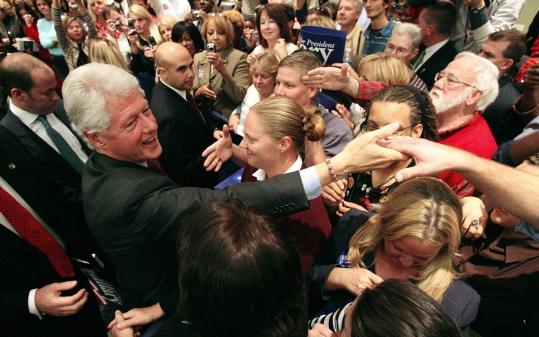 bill hillary clinton college. Bill Clinton campaigned for