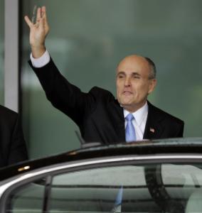 Rudy Giuliani left Barnes-Jewish Hospital in St. Louis yesterday.