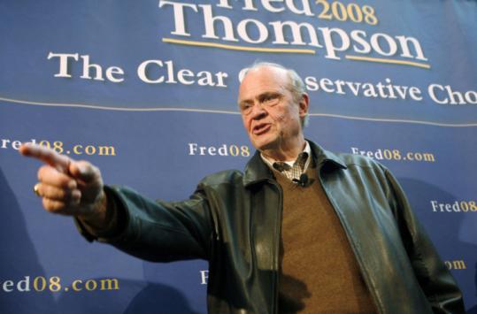Fred Thompson, in Iowa yesterday, didn't cite Hillary Clinton but ruled out women.