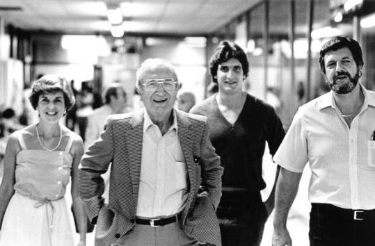 Salvatore 'Bill' Bonanno, right, walked through an airport with his wife, Rosalie; father, Joseph; and son Joseph.