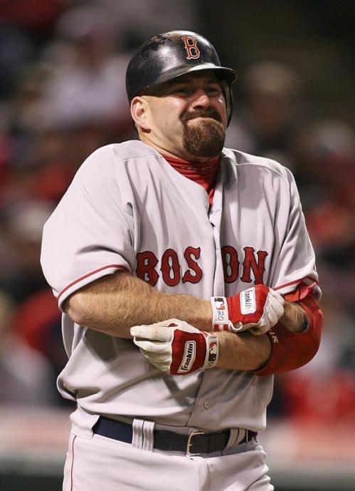 Kevin Youkilis reacts after being hit by a pitch in the fifth inning.