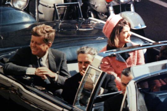 President Kennedy (left), Texas Governor John Connally, and Jacqueline Kennedy, minutes before the president was shot.