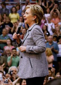 Senator Hillary Clinton spoke at Wilson Senior High School yesterday in Pennsylvania.
