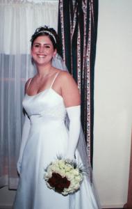 A photo of Barbara Jean (Scolaro) Tassinari in her wedding dress. Her husband is accused of shooting her multiple times Tuesday night in the driveway of their Abington home.