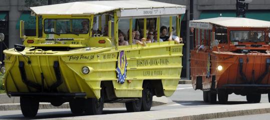 Boston Duck Tours carried a record number of customers in April, May, and June.