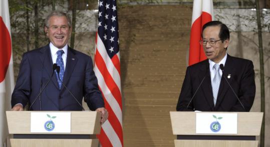 President Bush and Prime Minister Yasuo Fukuda of Japan discussed efforts to aid Africa yesterday.